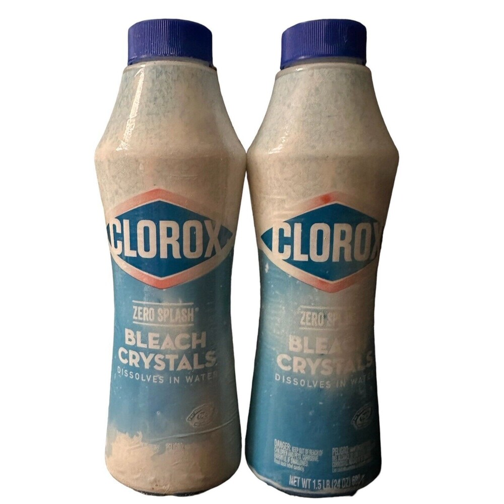 Clorox Zero Splash Bleach Crystals 24 Ounce Bottle, 2 Bottles